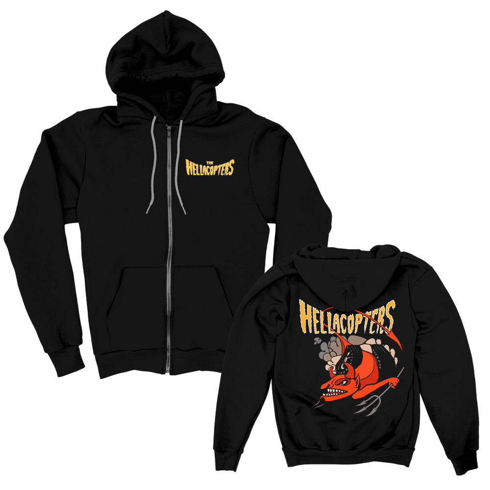 Devil Stole Zip Up Hoodie (Black)